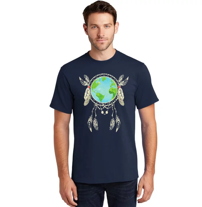 Earth Dreamcatcher Earth Day Tall T-Shirt