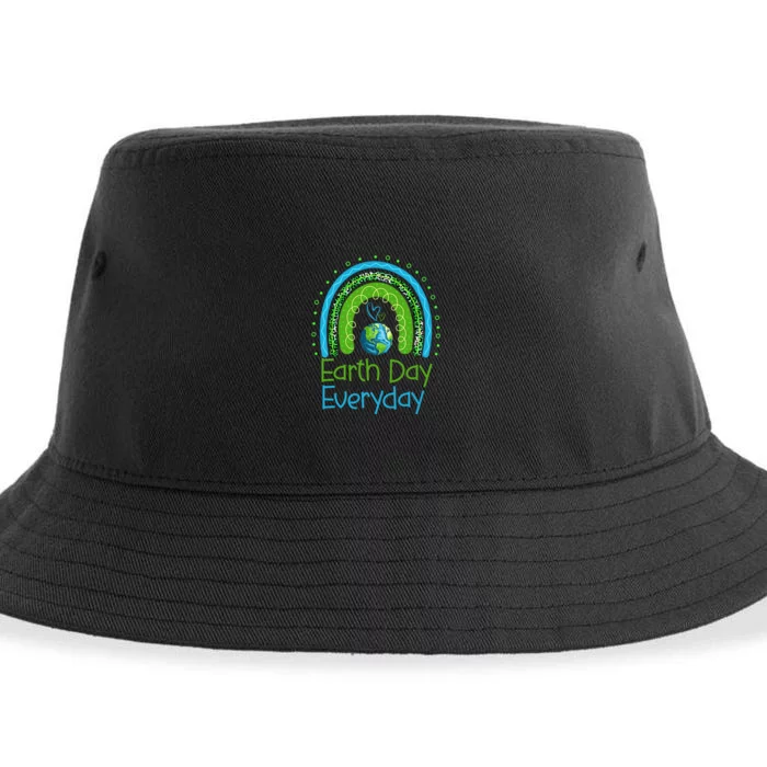 Earth Day Everyday Rainbow Design Earth Day Sustainable Bucket Hat