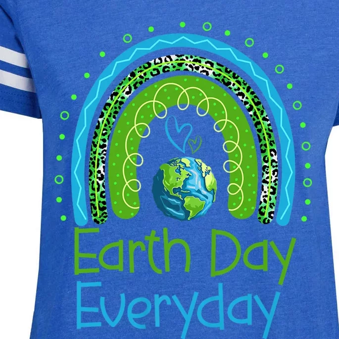 Earth Day Everyday Rainbow Design Earth Day Enza Ladies Jersey Football T-Shirt