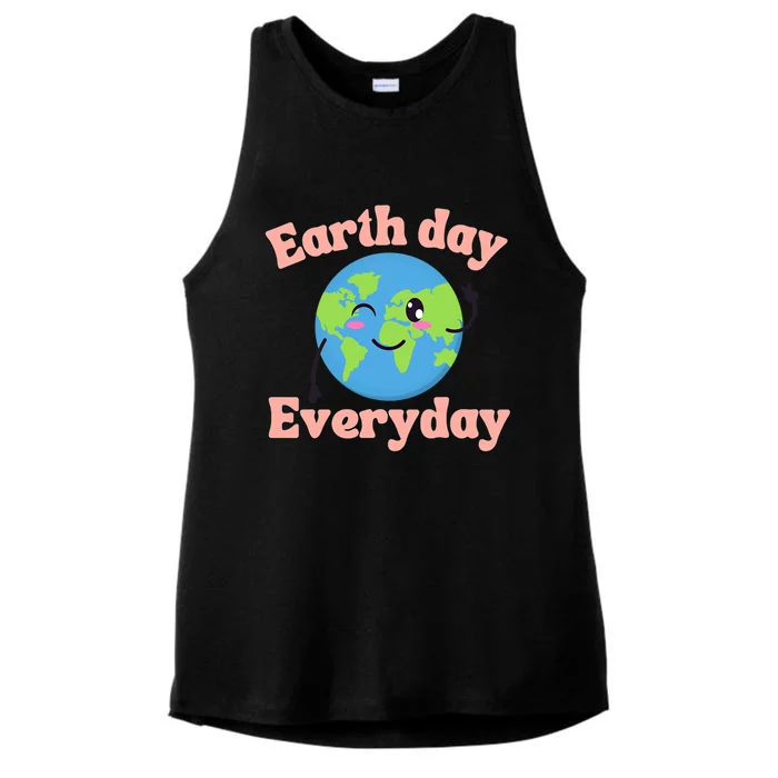 Earth Day Everyday Retro Groovy Mother Earth Great Gift Ladies Tri-Blend Wicking Tank