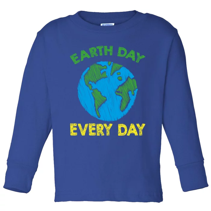 Earth Day Everyday Save Planet Nature Love Environtal Cute Gift Toddler Long Sleeve Shirt