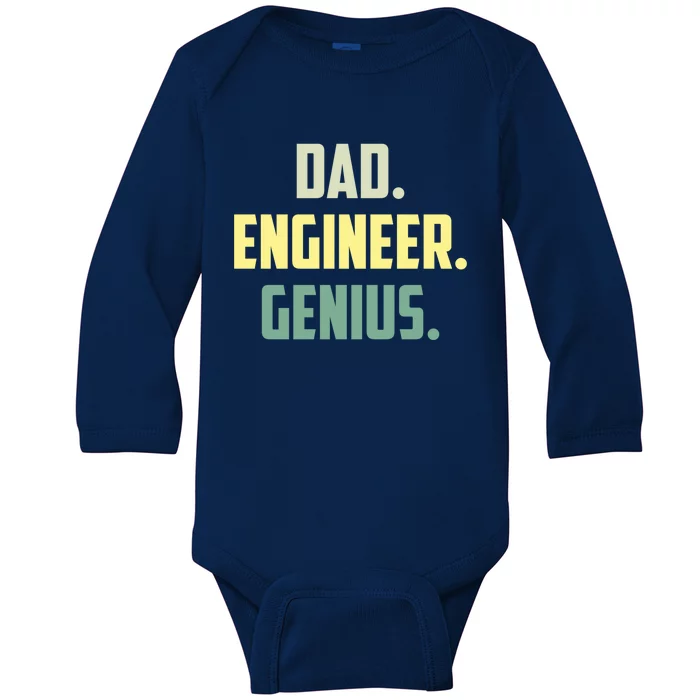 Engineering Dad Engineer Husbands Dad Engineer Genius Gift Baby Long Sleeve Bodysuit