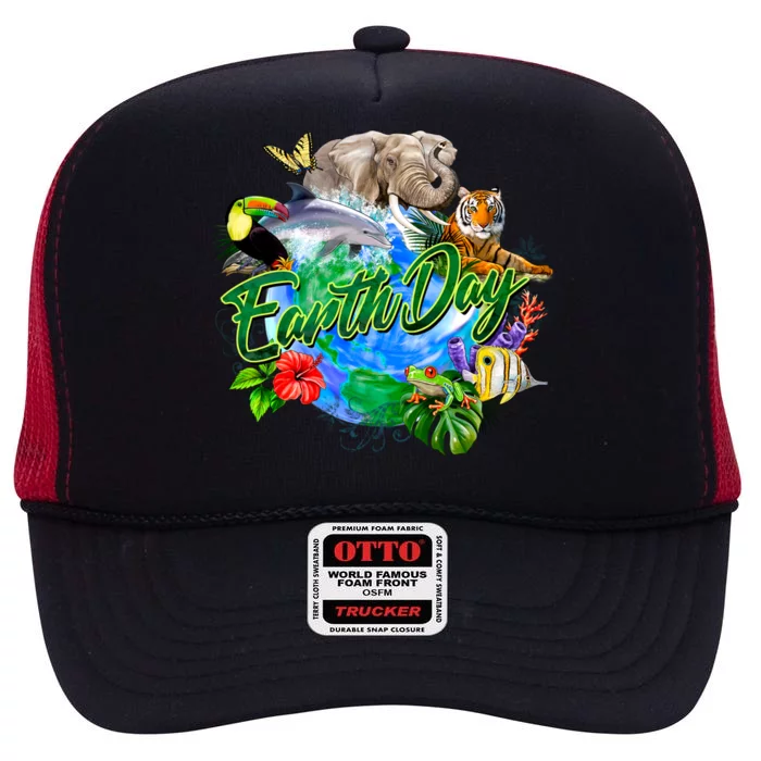 Earth Day High Crown Mesh Trucker Hat