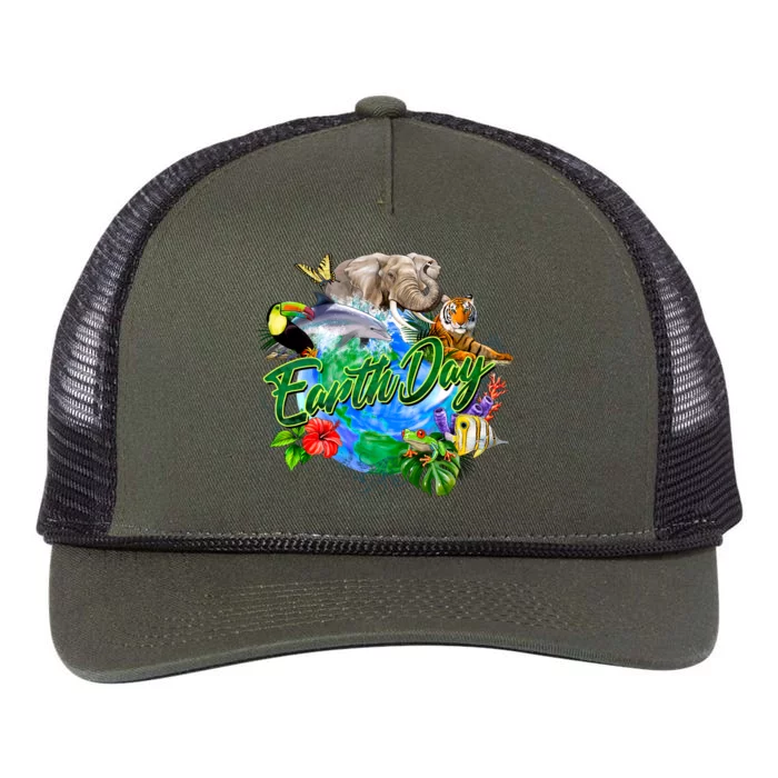 Earth Day Retro Rope Trucker Hat Cap