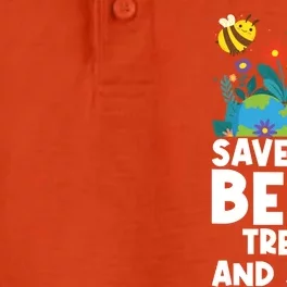 Earth Day Environtal Save The Bees Trees And Seas Gift Dry Zone Grid Performance Polo