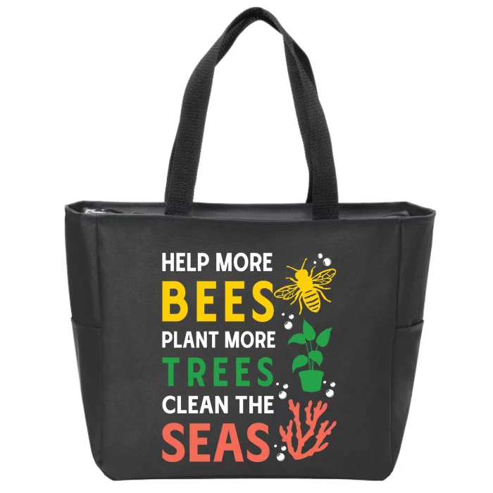 Earth Day Environmental Message Zip Tote Bag