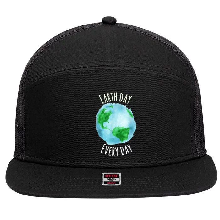 Earth Day Every Day Happy Earth Day 2024 7 Panel Mesh Trucker Snapback Hat