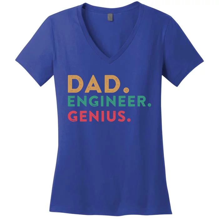 Engineering Dad Engineer Dads Dad Engineer Genius Gift Women's V-Neck T-Shirt