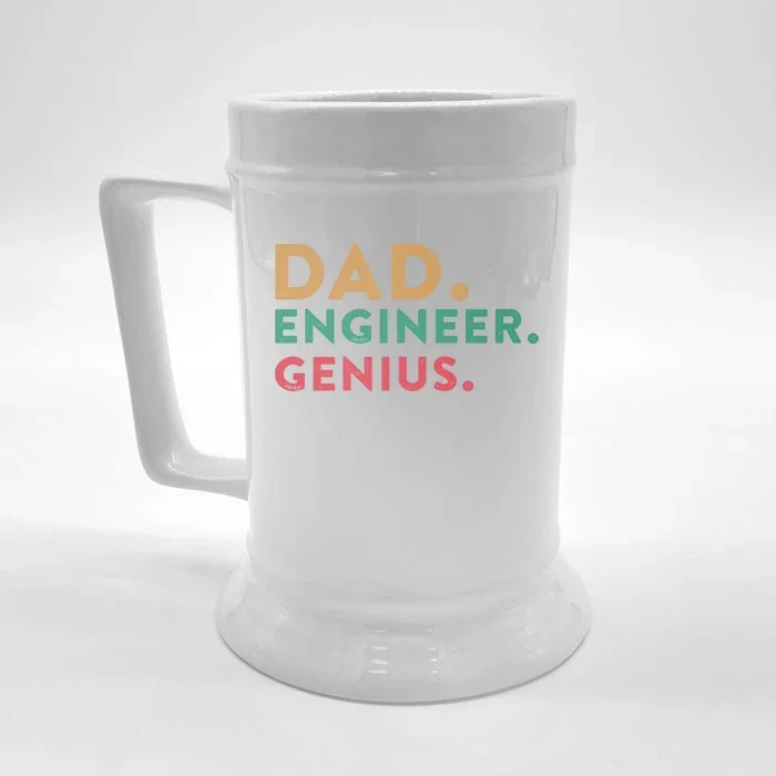 Engineering Dad Engineer Dads Dad Engineer Genius Gift Front & Back Beer Stein