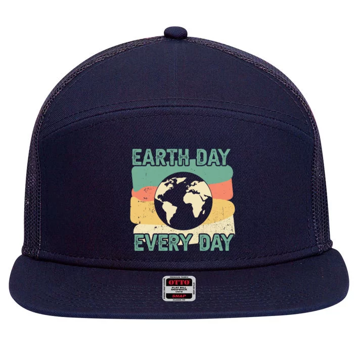 Earth Day Every Day Gift 7 Panel Mesh Trucker Snapback Hat