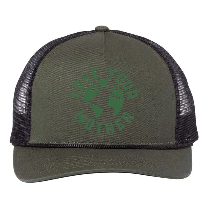 Earth Day Every Day Love Your Mother Planet Environmentalist Retro Rope Trucker Hat Cap