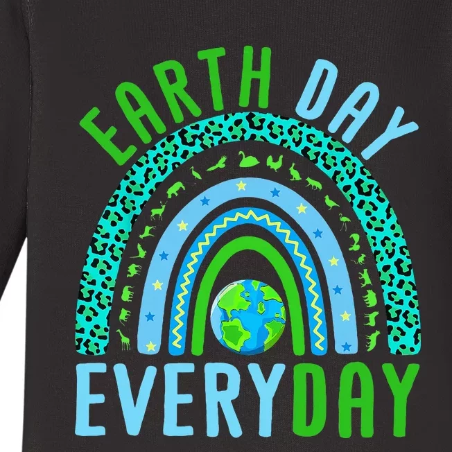 Earth Day Everyday Rainbow Design Earth Day Baby Long Sleeve Bodysuit