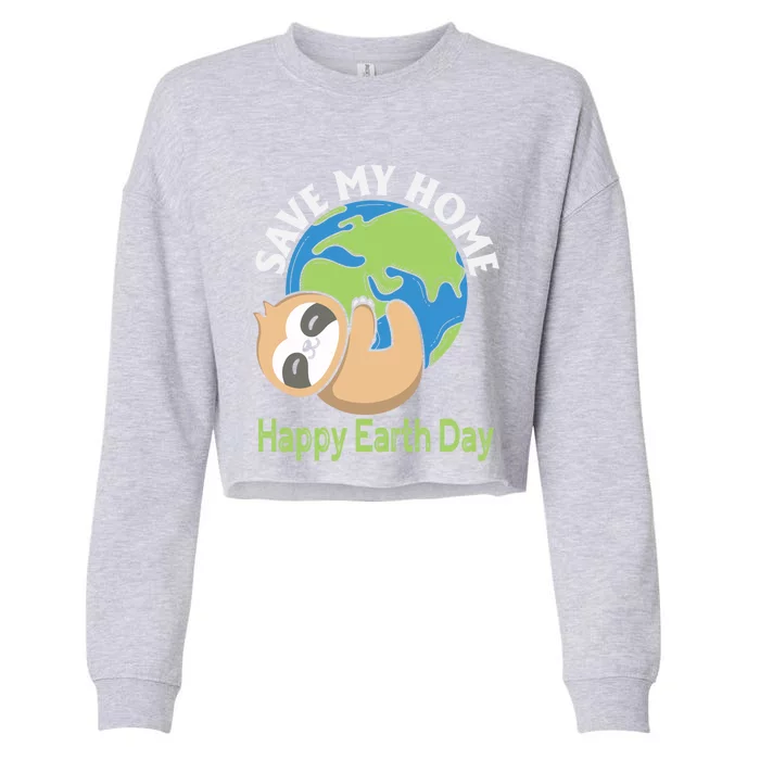 Earth Day Environtalists Cute Sloth Nature Lover Gift Cropped Pullover Crew