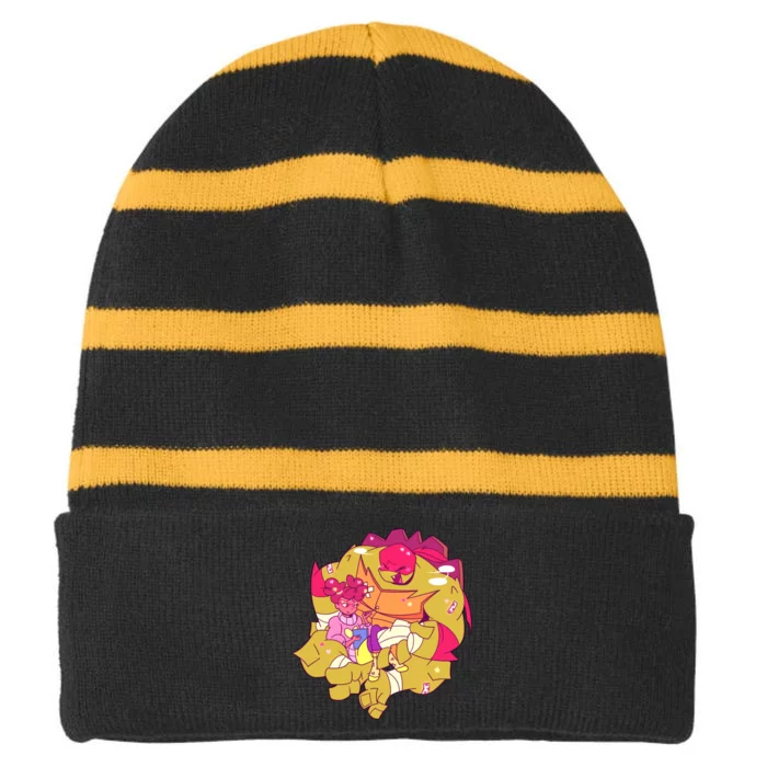 Eldest Duo Striped Beanie with Solid Band