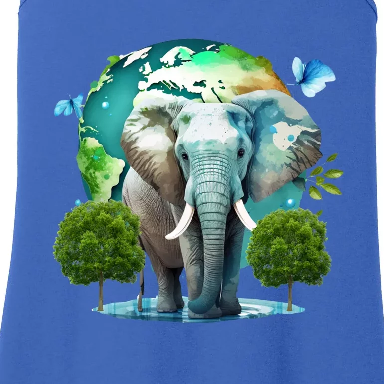 Earth Day Elephant Teacher Earth Day Funny Gift Planet Gift Ladies Essential Tank