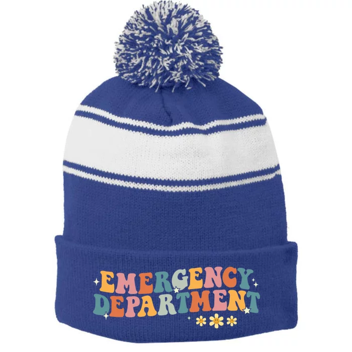 Emergency Departt Emergency Nurse Healthcare Nursing Great Gift Stripe Pom Pom Beanie