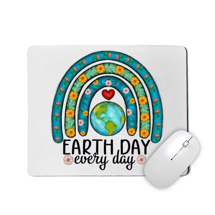 Earth Day Every Day Save Our Planet Rainbow Tree Mousepad