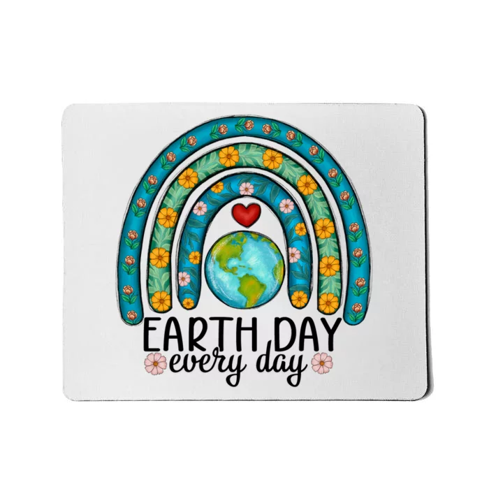 Earth Day Every Day Save Our Planet Rainbow Tree Mousepad