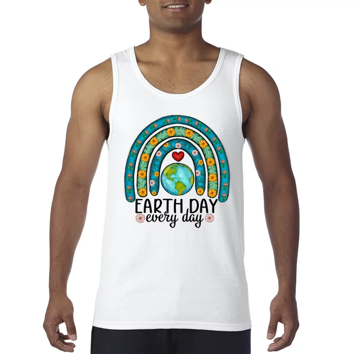 Earth Day Every Day Save Our Planet Rainbow Tree Tank Top