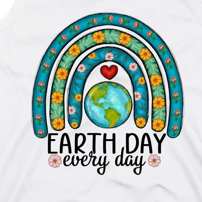 Earth Day Every Day Save Our Planet Rainbow Tree Tank Top