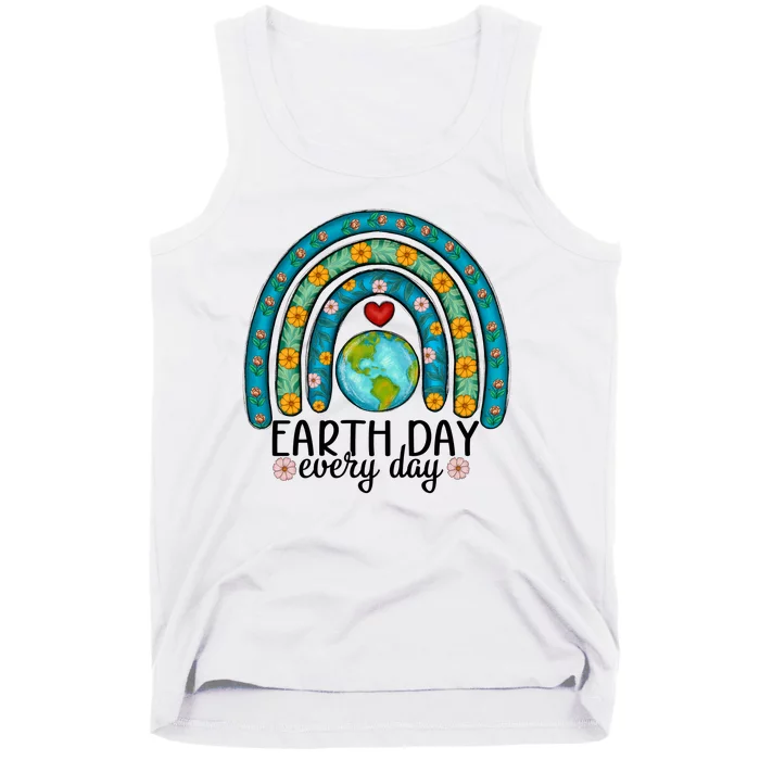 Earth Day Every Day Save Our Planet Rainbow Tree Tank Top