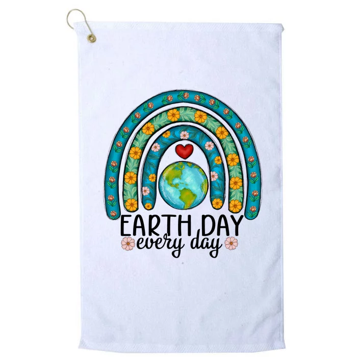 Earth Day Every Day Save Our Planet Rainbow Tree Platinum Collection Golf Towel