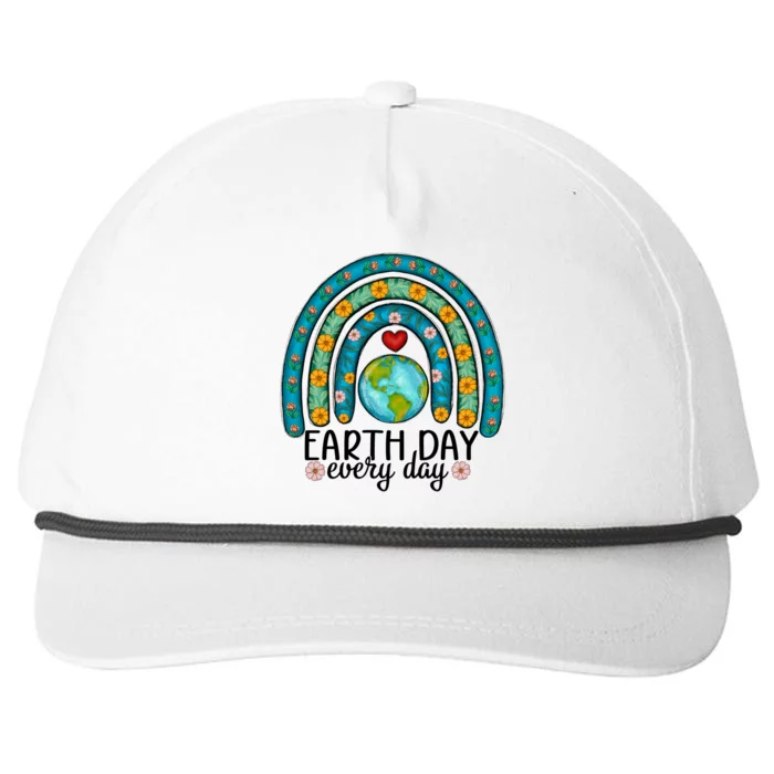 Earth Day Every Day Save Our Planet Rainbow Tree Snapback Five-Panel Rope Hat