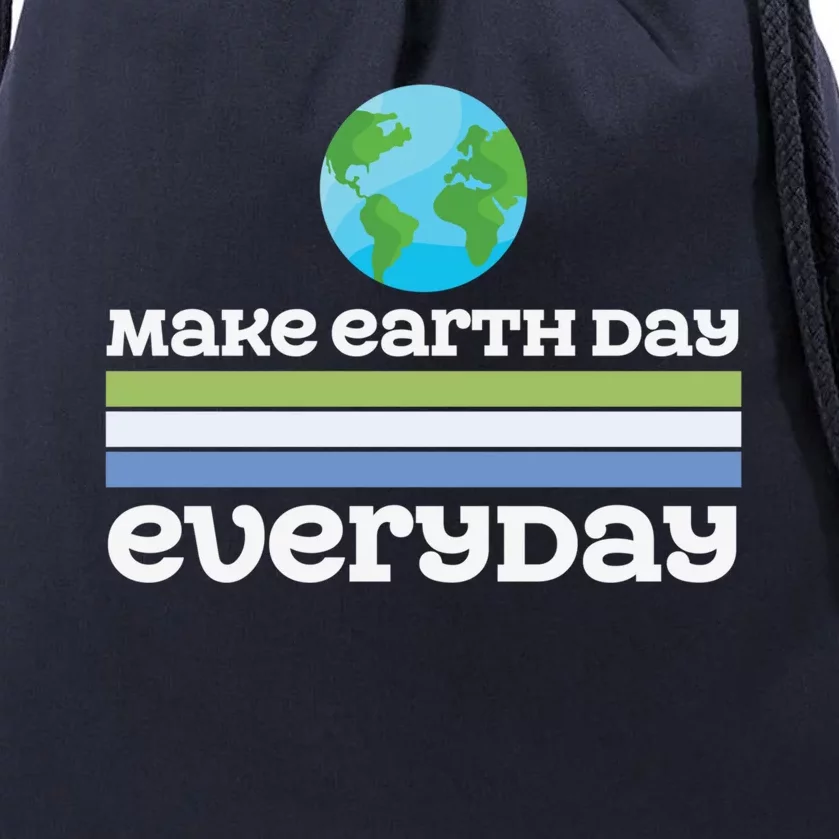 Earth Day Every Day Rainbow Make The Earth Green Again Cool Gift Drawstring Bag