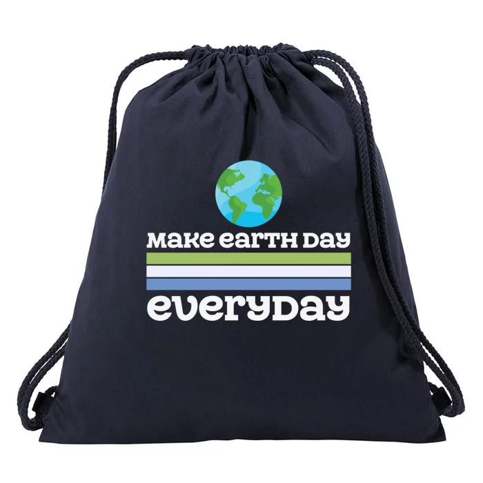 Earth Day Every Day Rainbow Make The Earth Green Again Cool Gift Drawstring Bag