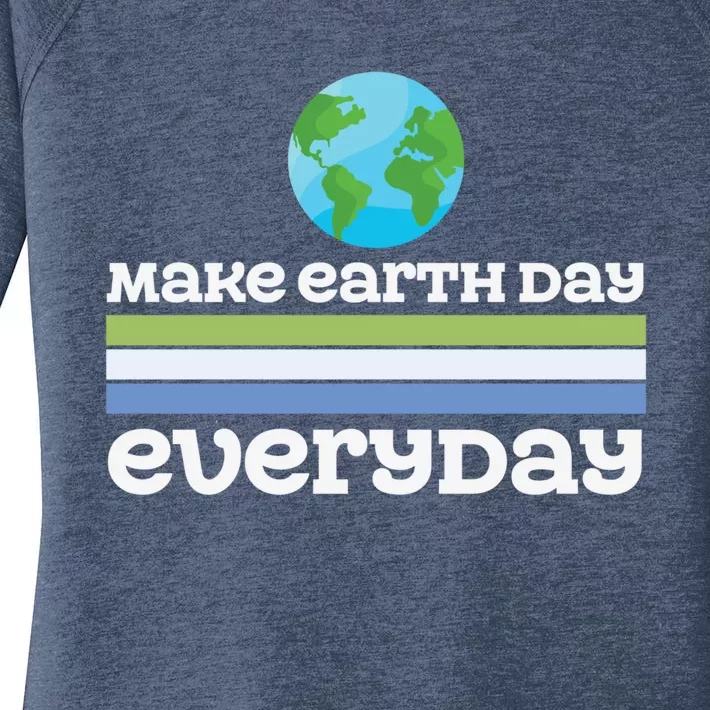 Earth Day Every Day Rainbow Make The Earth Green Again Cool Gift Women's Perfect Tri Tunic Long Sleeve Shirt