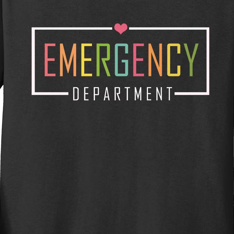 Emergency Department Er Nurse Kids Long Sleeve Shirt