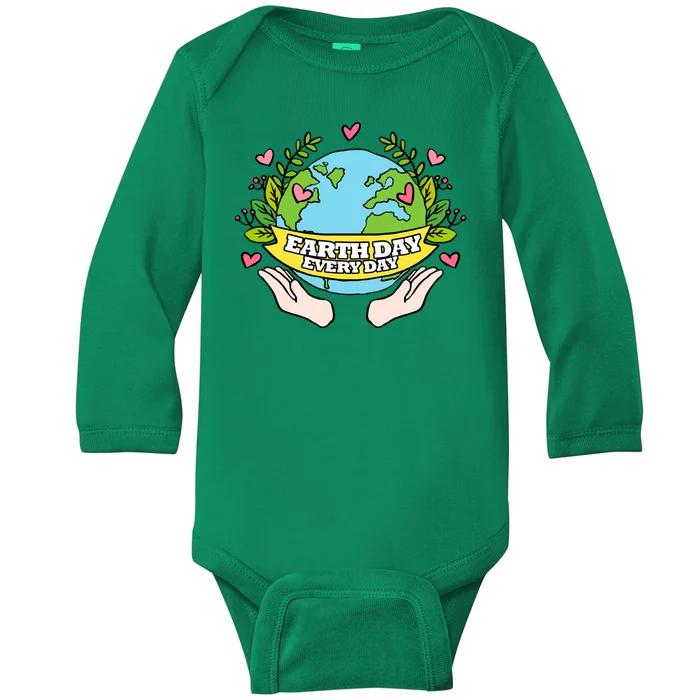 Earth Day Everyday Awareness Baby Long Sleeve Bodysuit