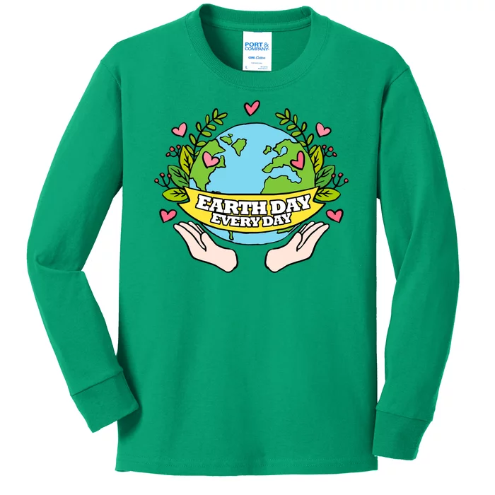 Earth Day Everyday Awareness Kids Long Sleeve Shirt