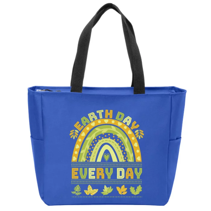 Earth Day Every Day Gift Earth Day Everyday Green Rainbow Funny Gift Zip Tote Bag