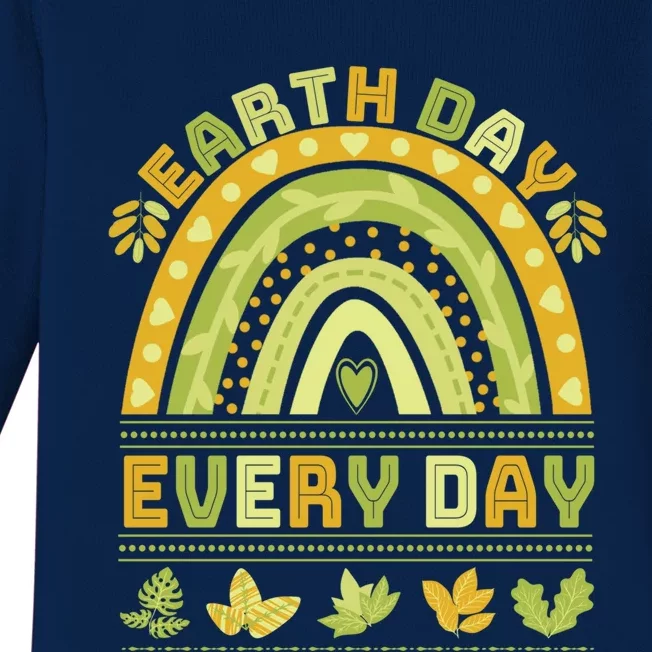 Earth Day Every Day Gift Earth Day Everyday Green Rainbow Funny Gift Baby Long Sleeve Bodysuit