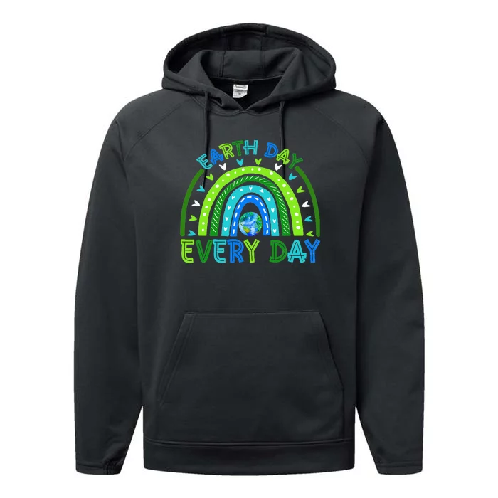 Earth Day Everyday Earth Day Rainbow Save The Planet Performance Fleece Hoodie