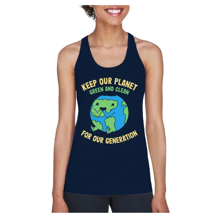 Earth Day Environment Anniversary Decoration Women's Racerback Tank