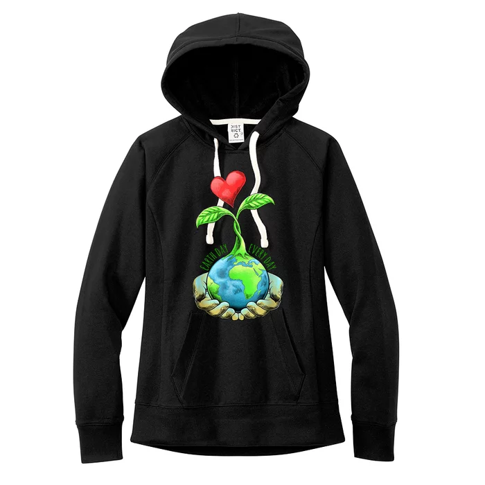 Earth Day Everyday Nature Heart Women's Fleece Hoodie