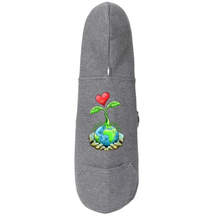 Earth Day Everyday Nature Heart Doggie 3-End Fleece Hoodie