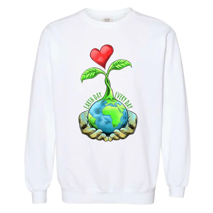 Earth Day Everyday Nature Heart Garment-Dyed Sweatshirt