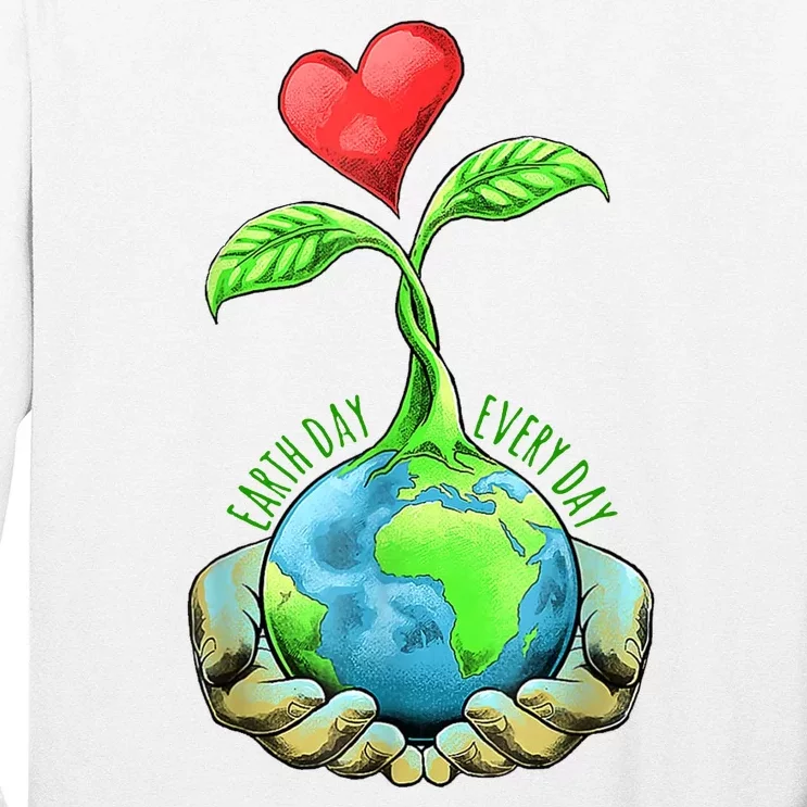 Earth Day Everyday Nature Heart Long Sleeve Shirt