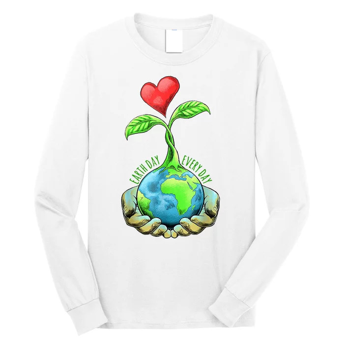 Earth Day Everyday Nature Heart Long Sleeve Shirt