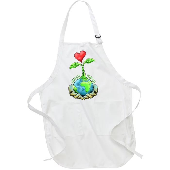 Earth Day Everyday Nature Heart Full-Length Apron With Pocket