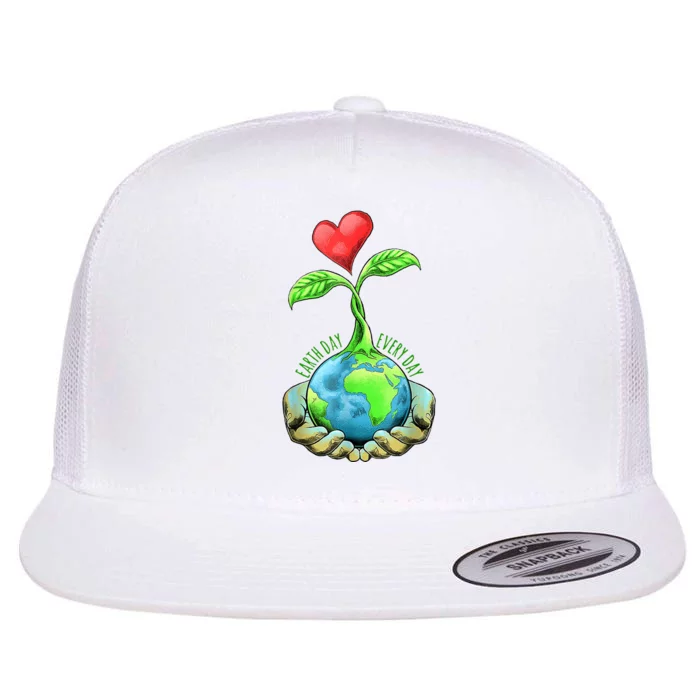 Earth Day Everyday Nature Heart Flat Bill Trucker Hat