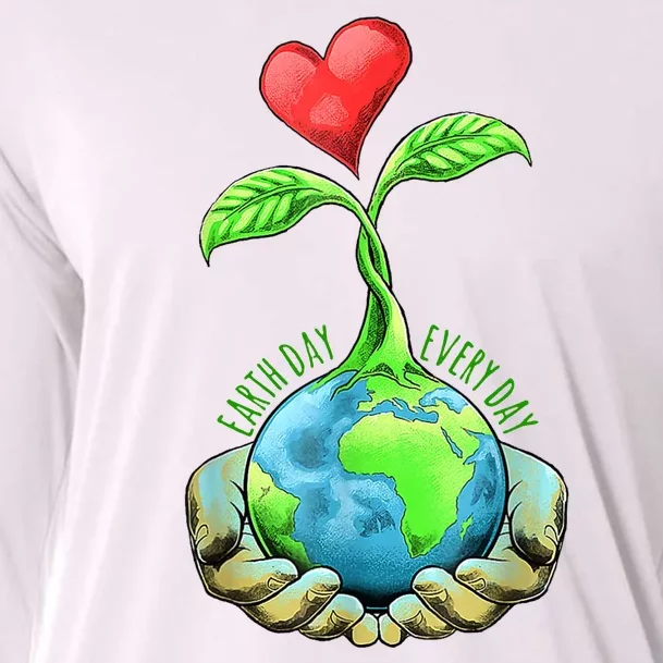 Earth Day Everyday Nature Heart Cooling Performance Long Sleeve Crew