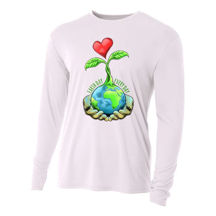 Earth Day Everyday Nature Heart Cooling Performance Long Sleeve Crew