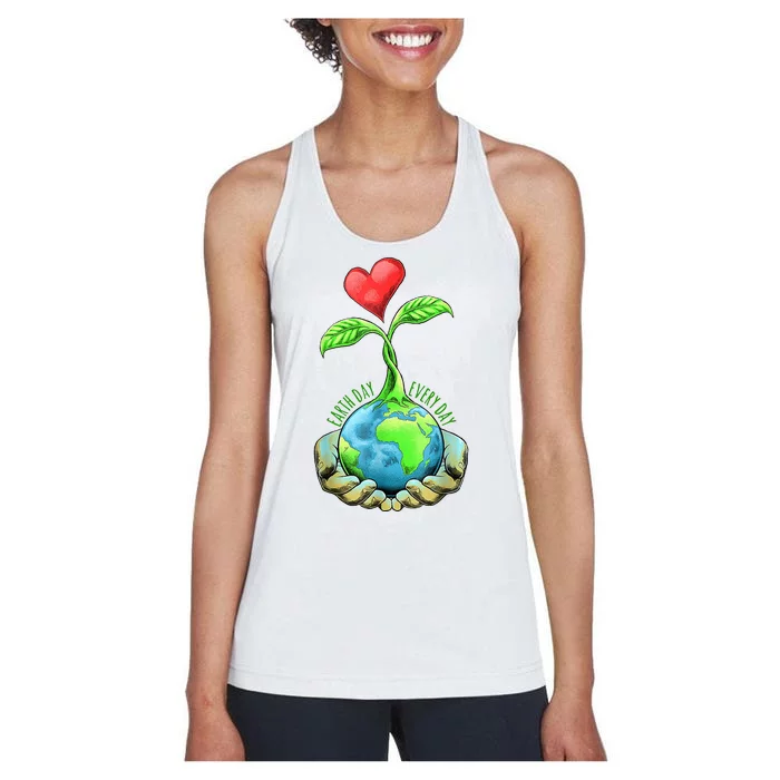 Earth Day Everyday Nature Heart Women's Racerback Tank