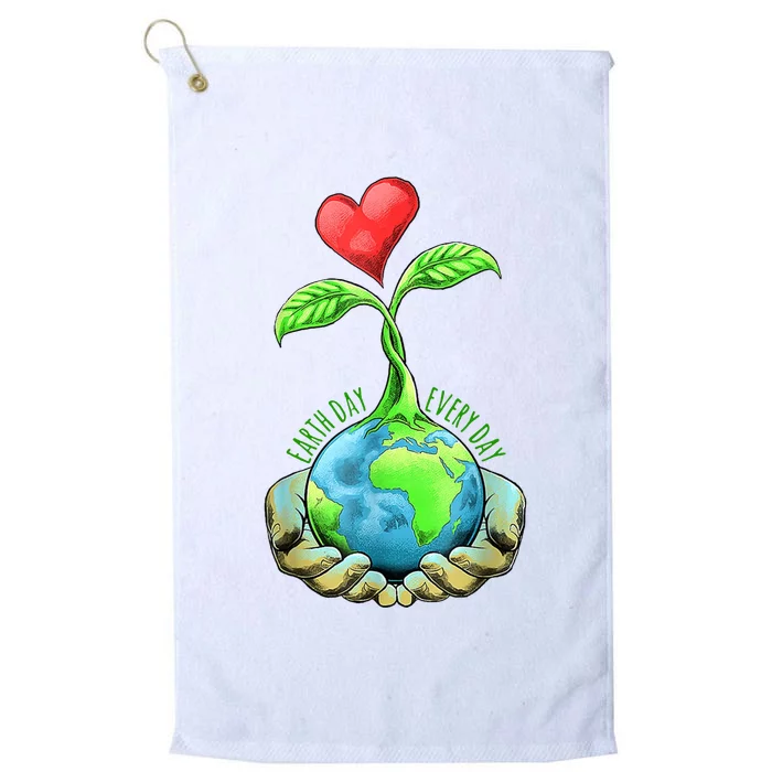 Earth Day Everyday Nature Heart Platinum Collection Golf Towel