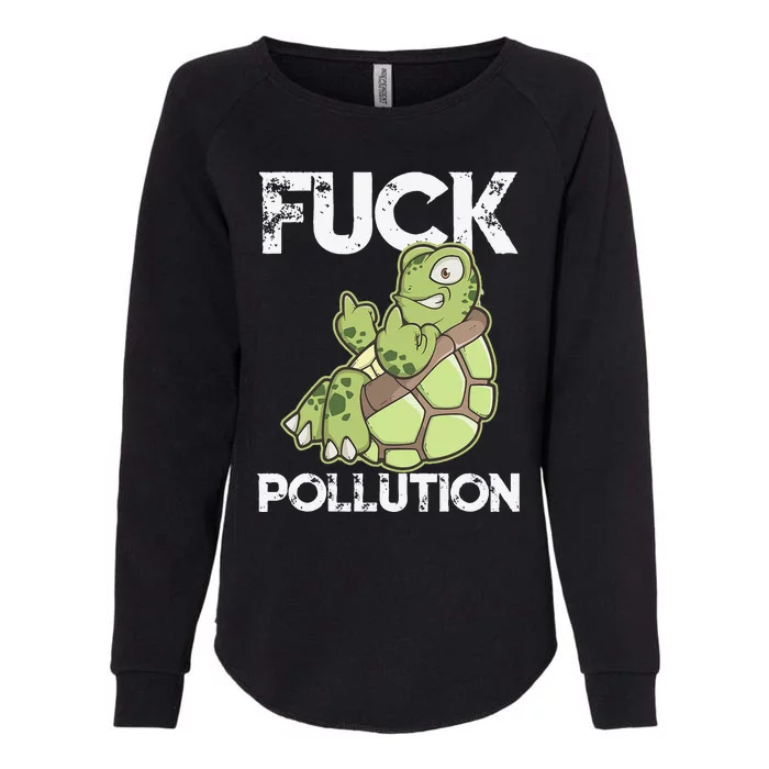 Earth Day Environmental Anti Pollution Fun Turtle Womens California Wash Sweatshirt