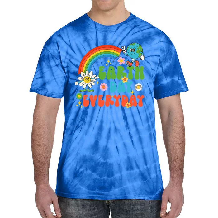 Earth Day Everyday Rainbow Hippie Groovy Save Planet Earth Gift Tie-Dye T-Shirt